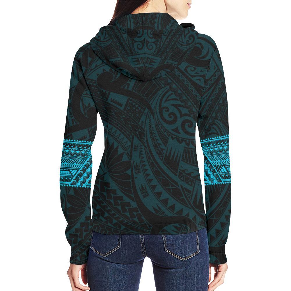 Maori Hoodie, New Zealand Tattoo All Over Print Zip Up Hoodie - Vibe Hoodie Shop