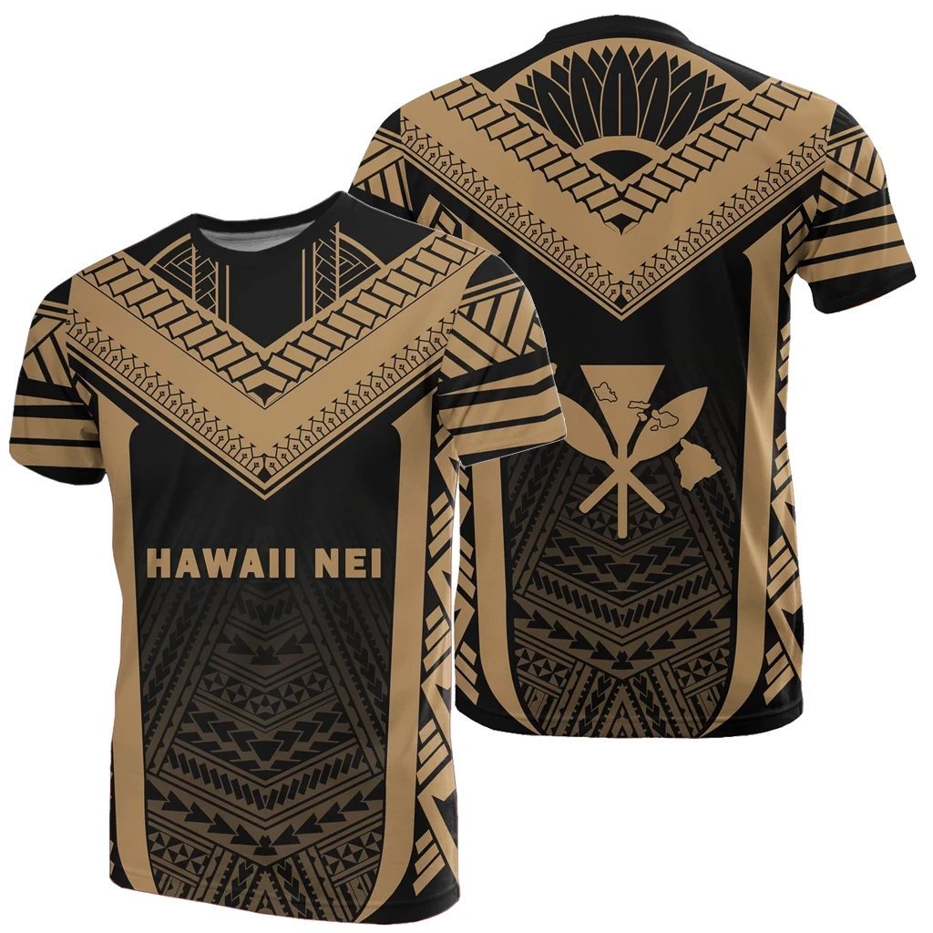 Hawaii Kanaka Polynesian T shirt Active Gold - Vibe Hoodie Shop