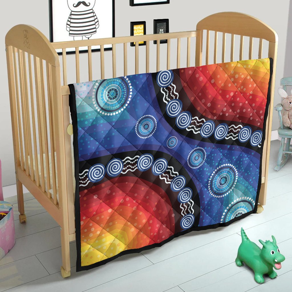 Quilts - Aboriginal Color Dot Painting - Vibe Hoodie Shop