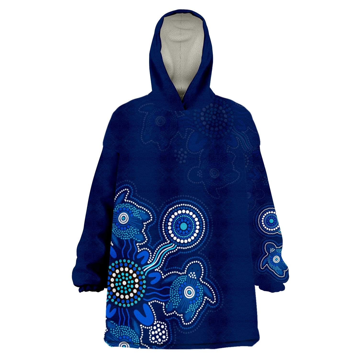 (Custom Personalised) Aboriginal Dot Turtles Victory Wearable Blanket Hoodie - Vibe Hoodie Shop