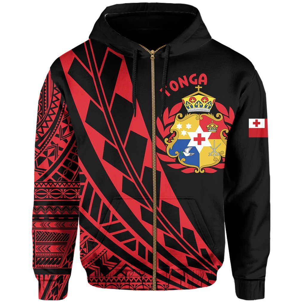 Tonga Zip Hoodie - Nesian Red - Vibe Hoodie Shop