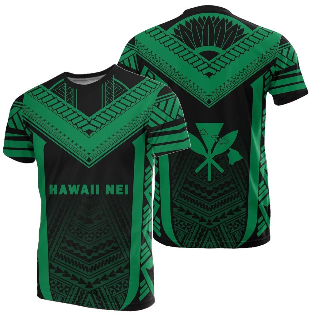 Hawaii Kanaka Polynesian T shirt Active Green - Vibe Hoodie Shop