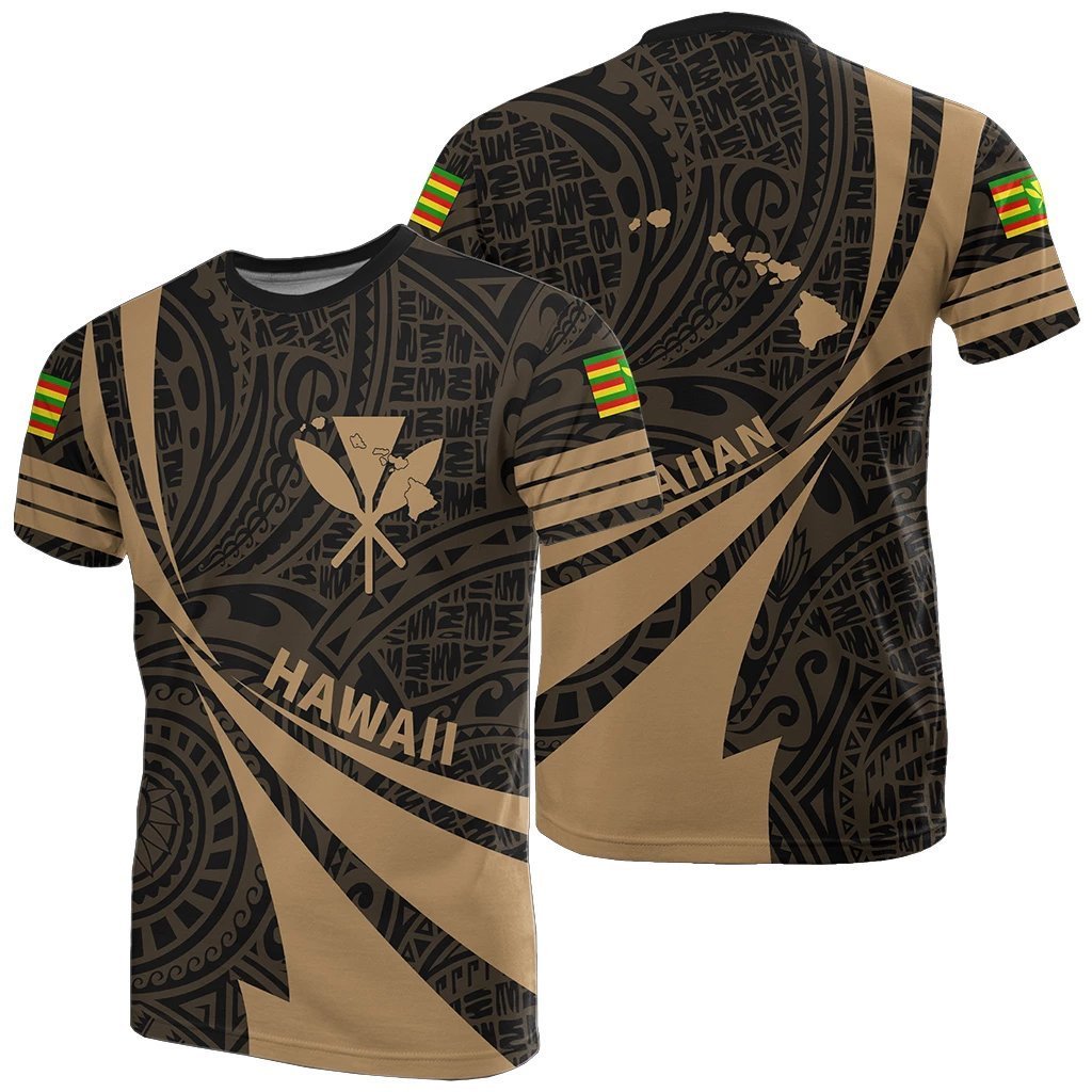 Kanaka Polynesian T shirt Gold - Doma Style - Vibe Hoodie Shop