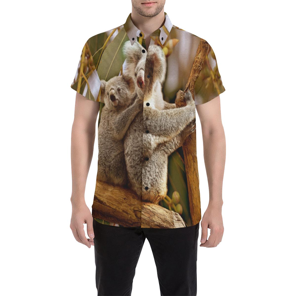 Short Sleeve Shirt - 3D Koala - Vibe Hoodie Shop