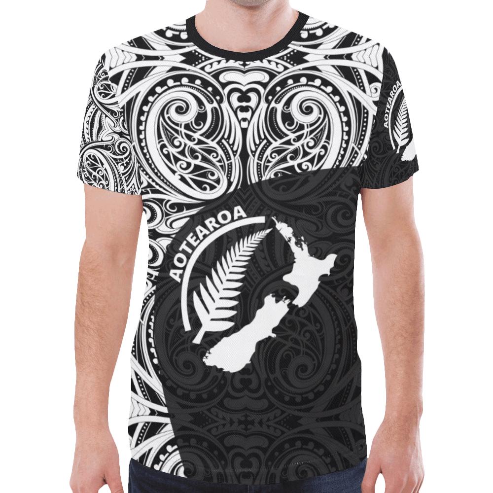 New Zealand Rugby Shirt, Aotearoa And Silver Fern All Over Print T shirts - Vibe Hoodie Shop