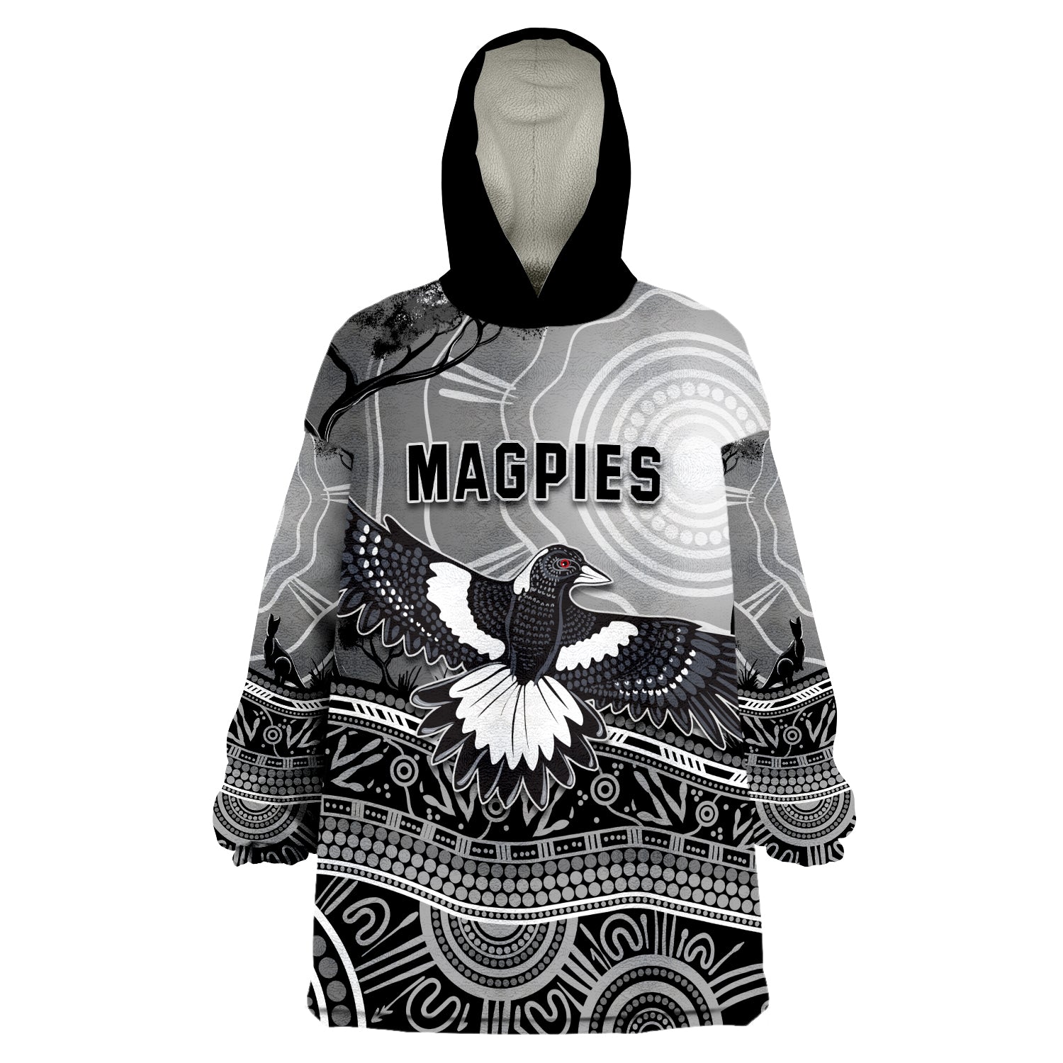 (Custom Personalised) Magpies Lovers New Life Wearable Blanket Hoodie - Vibe Hoodie Shop