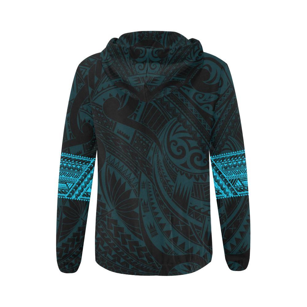 Maori Hoodie, New Zealand Tattoo All Over Print Zip Up Hoodie - Vibe Hoodie Shop