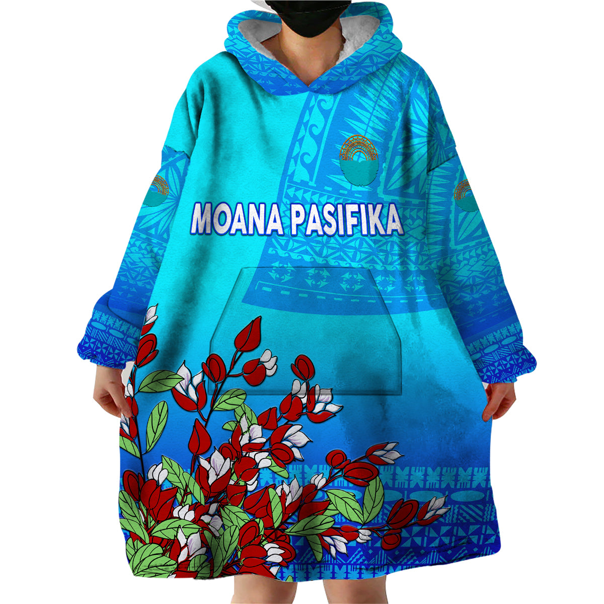 (Custom Personalised) Moana Pasifika Super Rugby Tapa Pacific Island Tagimaucia Flower Wearable Blanket Hoodie - Vibe Hoodie Shop