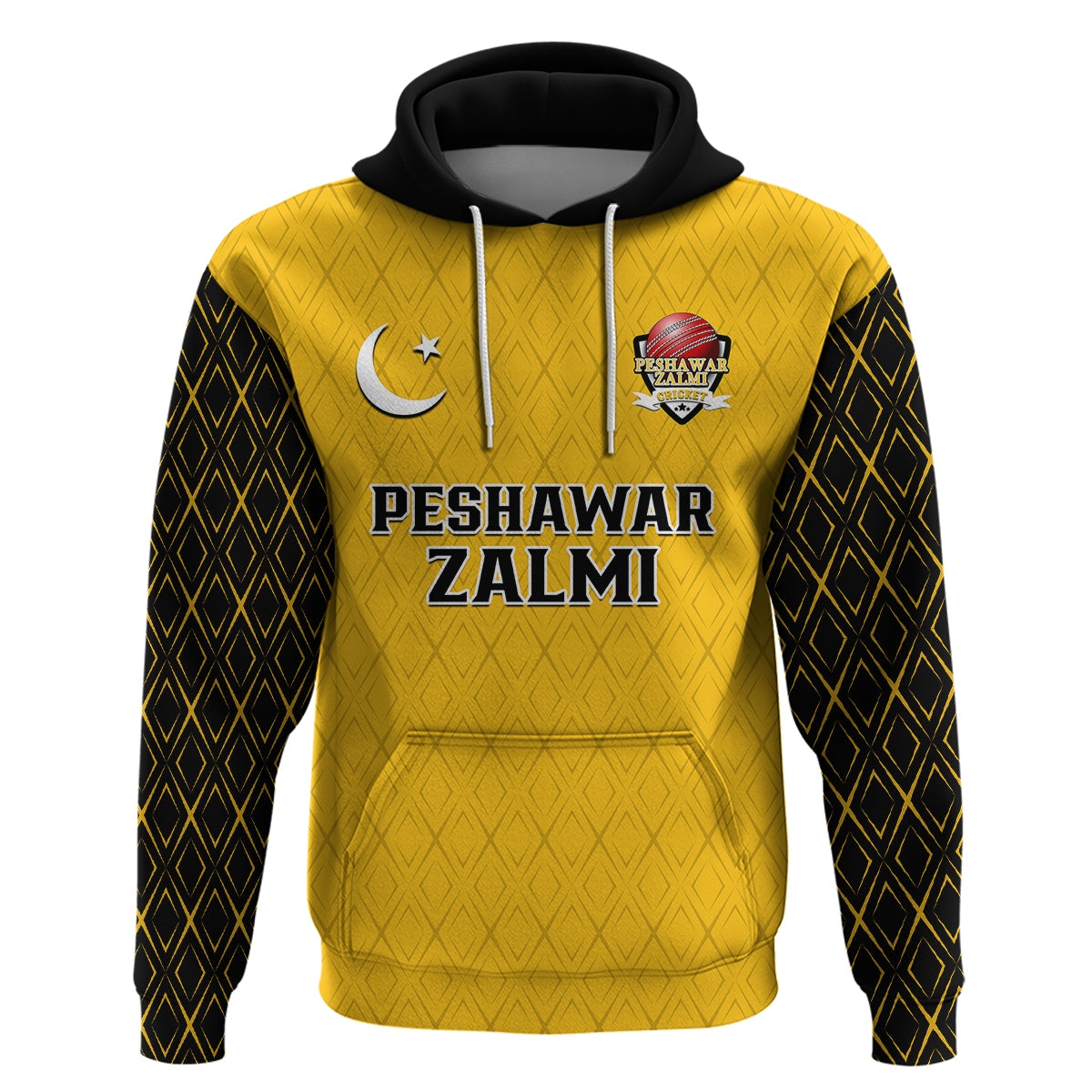 Peshawar Zalmi Cricket Pakistan Yellow Storm 2023 Champions Hoodie - Vibe Hoodie Shop