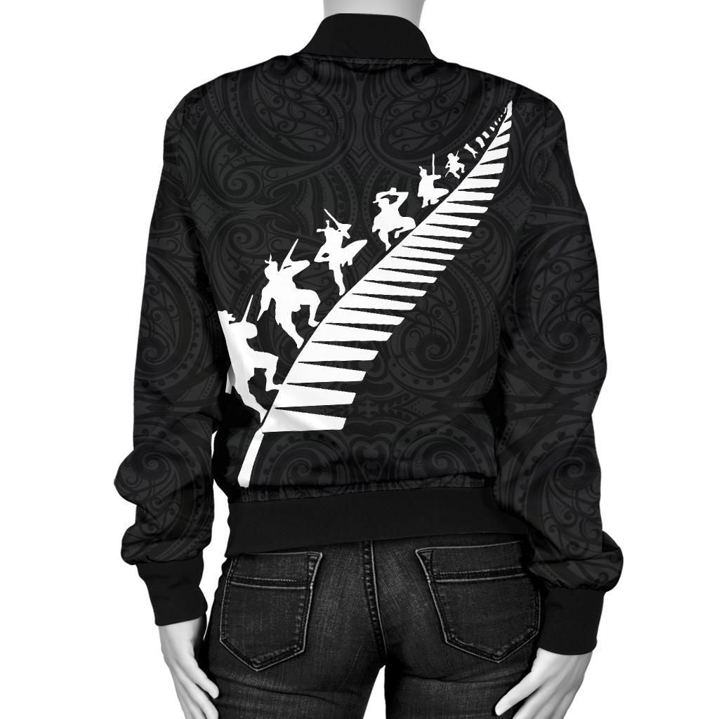 New Zealand Jackets, Maori Haka Fern Women's Bomber Jackets - Vibe Hoodie Shop