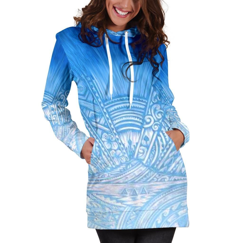 New Zealand Auckland Hoodie Dress Blue Rugby - Vibe Hoodie Shop