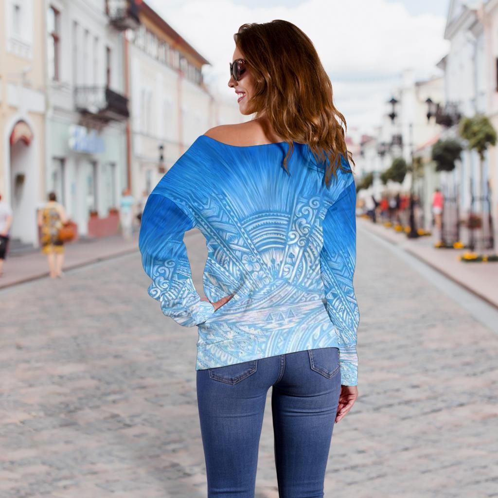 New Zealand Auckland Off Shoulder Sweater Blue Rugby - Vibe Hoodie Shop