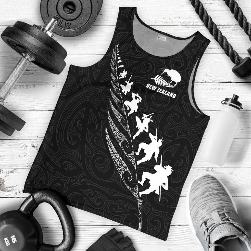 New Zealand Haka Fern Tank Tops, Rugby Kiwi Bird Sleeveless Shirts - Vibe Hoodie Shop