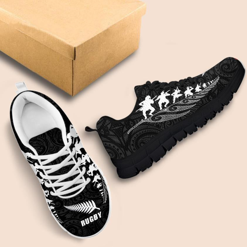 Rugby Haka Fern Sneakers Black - Vibe Hoodie Shop