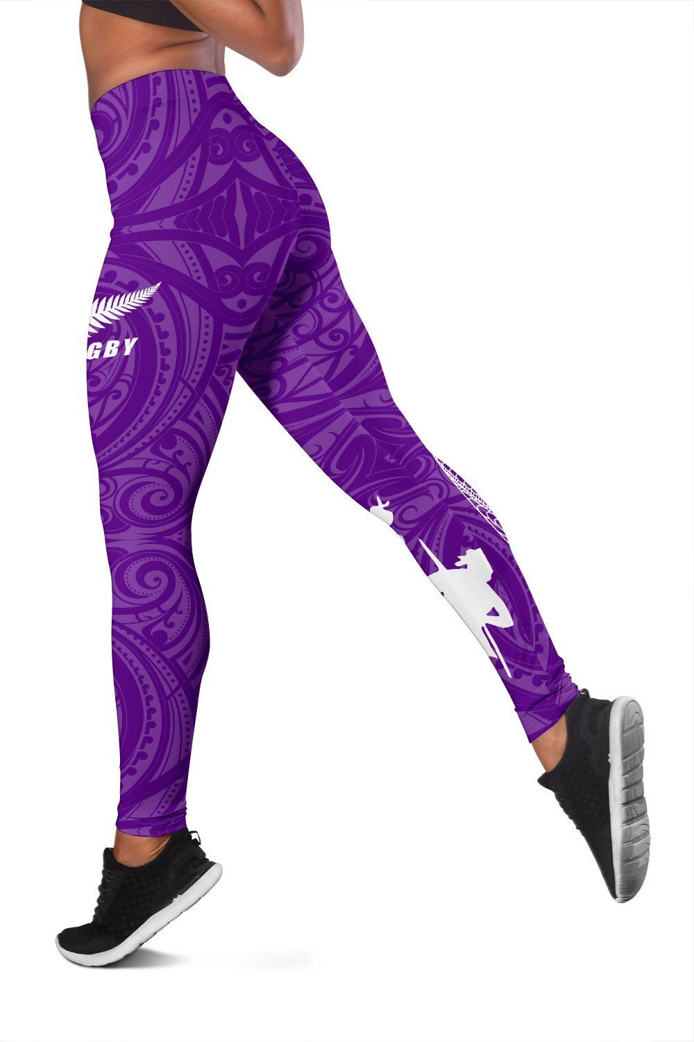 New Zealand Maori Haka Fern Rugby Leggings - Vibe Hoodie Shop