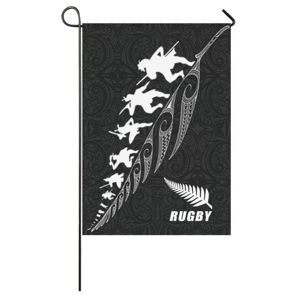 Rugby Haka Fern Flag Black - Vibe Hoodie Shop