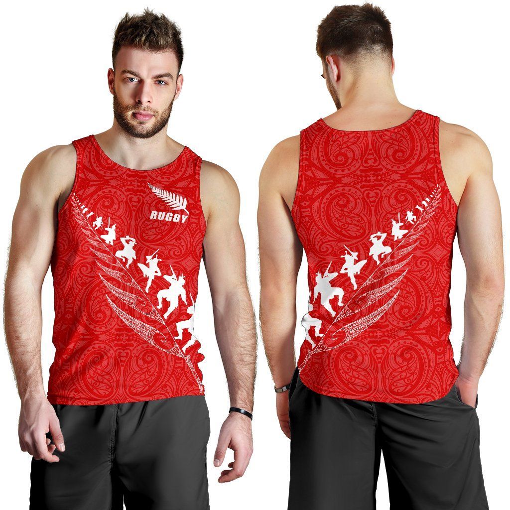 New Zealand Tank Tops, Haka Fern Rugby Sleeveless Shirts - Vibe Hoodie Shop