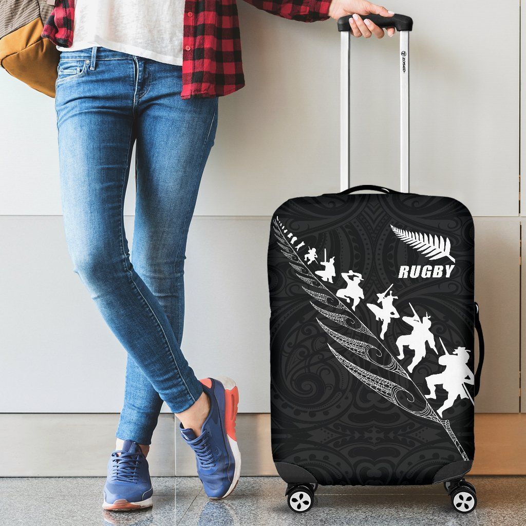 New Zealand Rugby Luggage Cover, Maori Haka Fern - Vibe Hoodie Shop