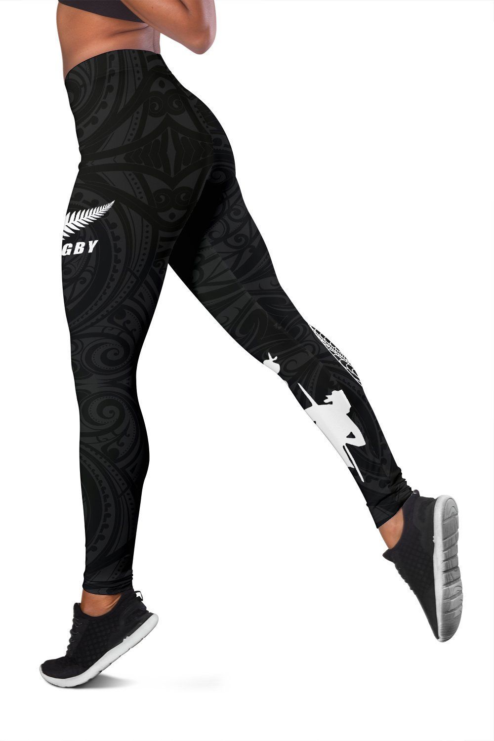 New Zealand Maori Haka Fern Rugby Leggings - Vibe Hoodie Shop