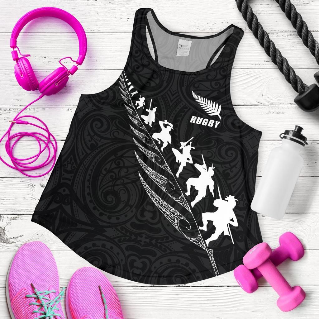 New Zealand Haka Fern Rugby Racerback Tanks - Vibe Hoodie Shop