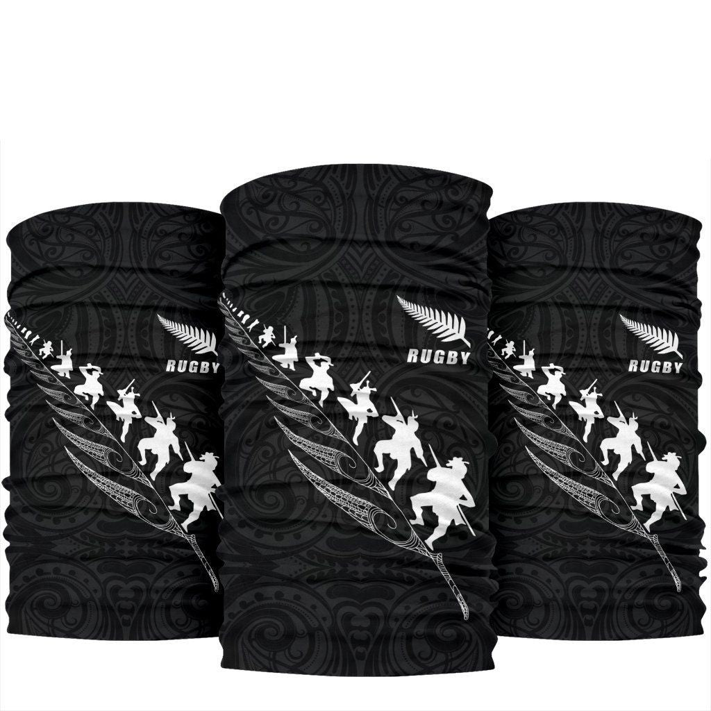 Rugby Haka Fern Bandana New Zealand Black - Vibe Hoodie Shop