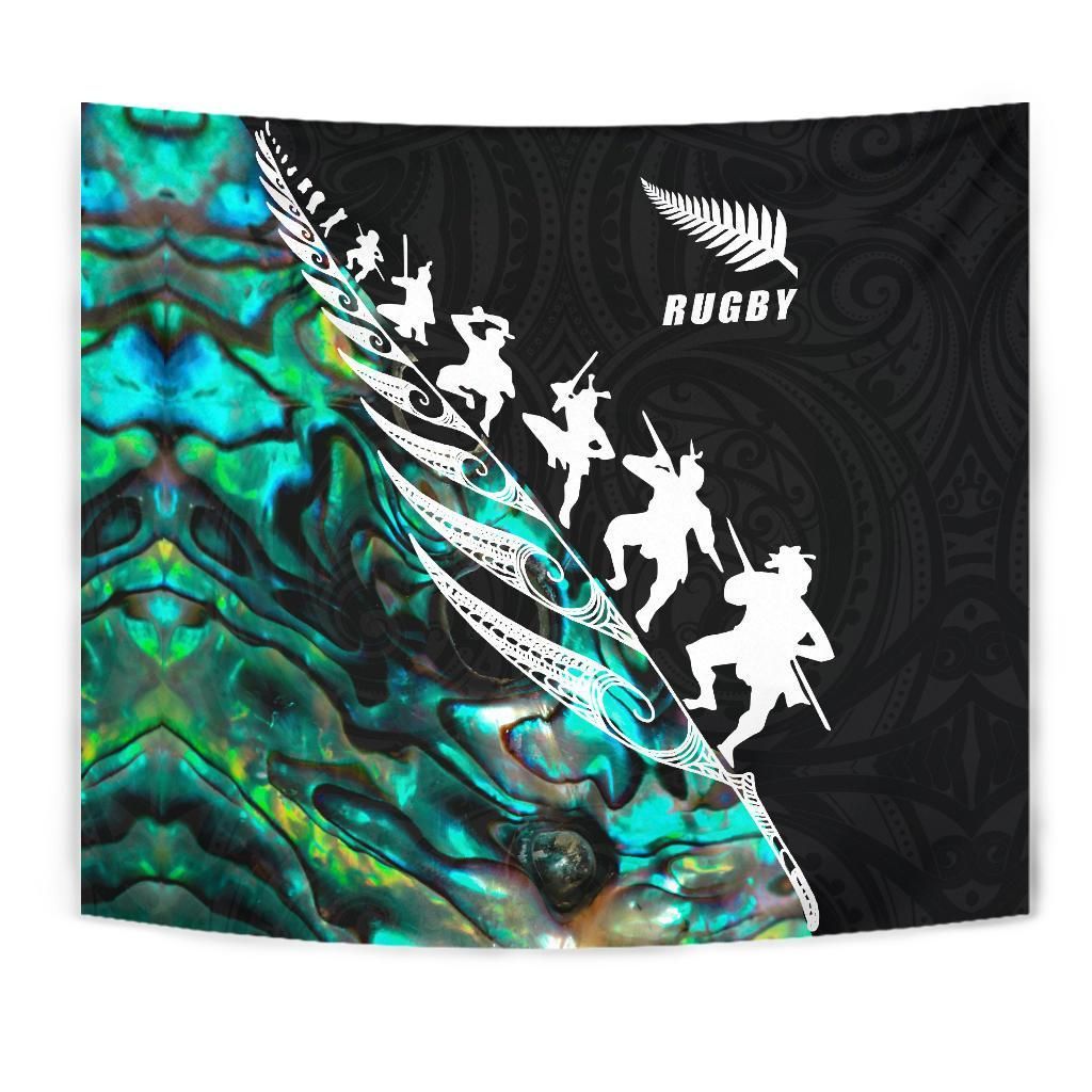 Rugby Haka Fern Tapestry Paua Shell - Vibe Hoodie Shop