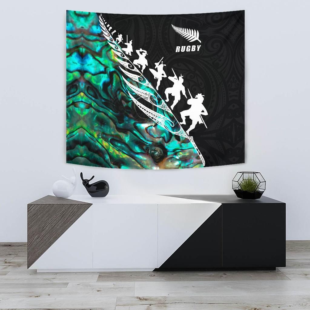 Rugby Haka Fern Tapestry Paua Shell - Vibe Hoodie Shop