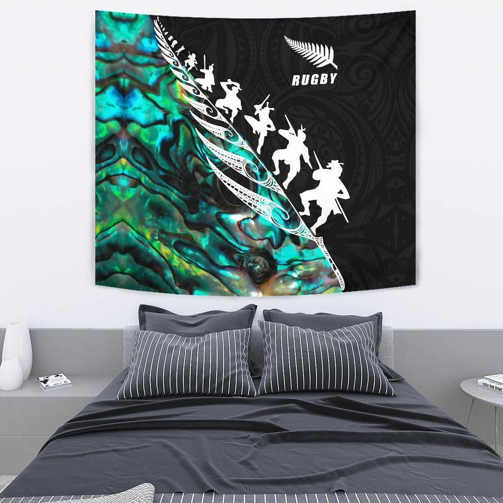 Rugby Haka Fern Tapestry Paua Shell - Vibe Hoodie Shop