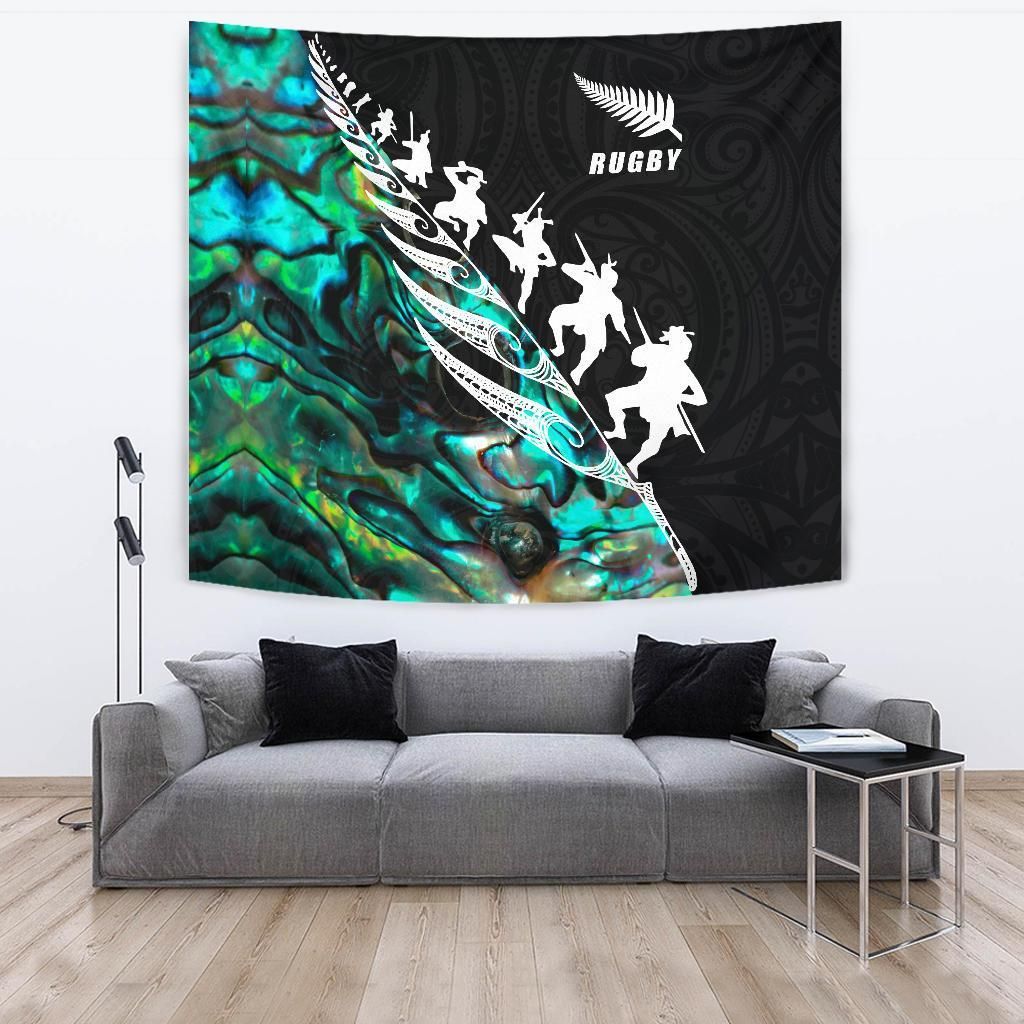 Rugby Haka Fern Tapestry Paua Shell - Vibe Hoodie Shop