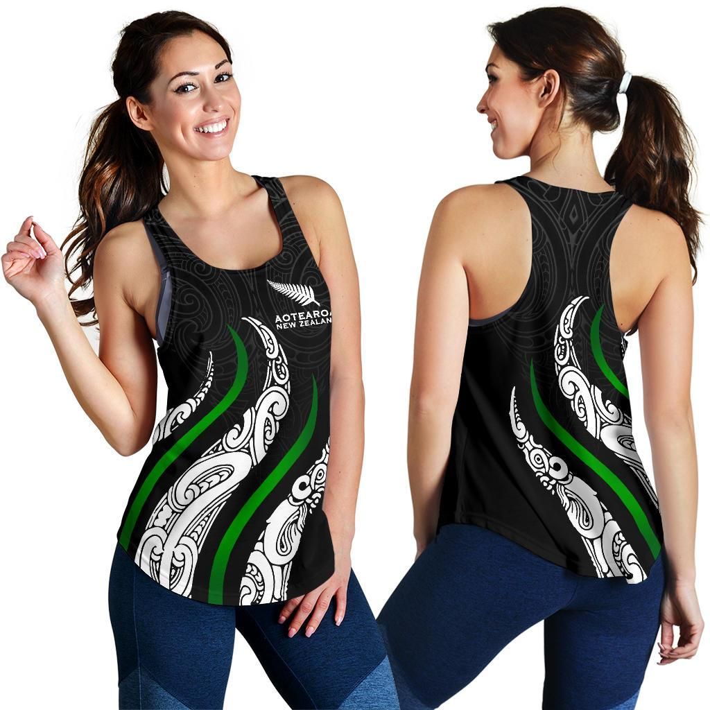 New Zealand Maori Koru Silver Fern Racerback Tanks - Vibe Hoodie Shop