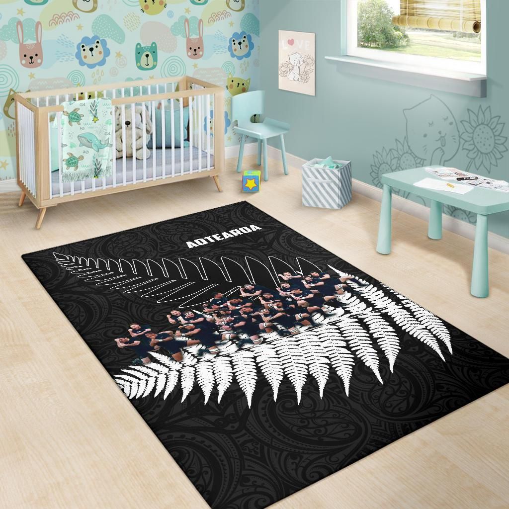 New Zealand Haka Rugby Area Rug - Best Silver Fern Black - Vibe Hoodie Shop