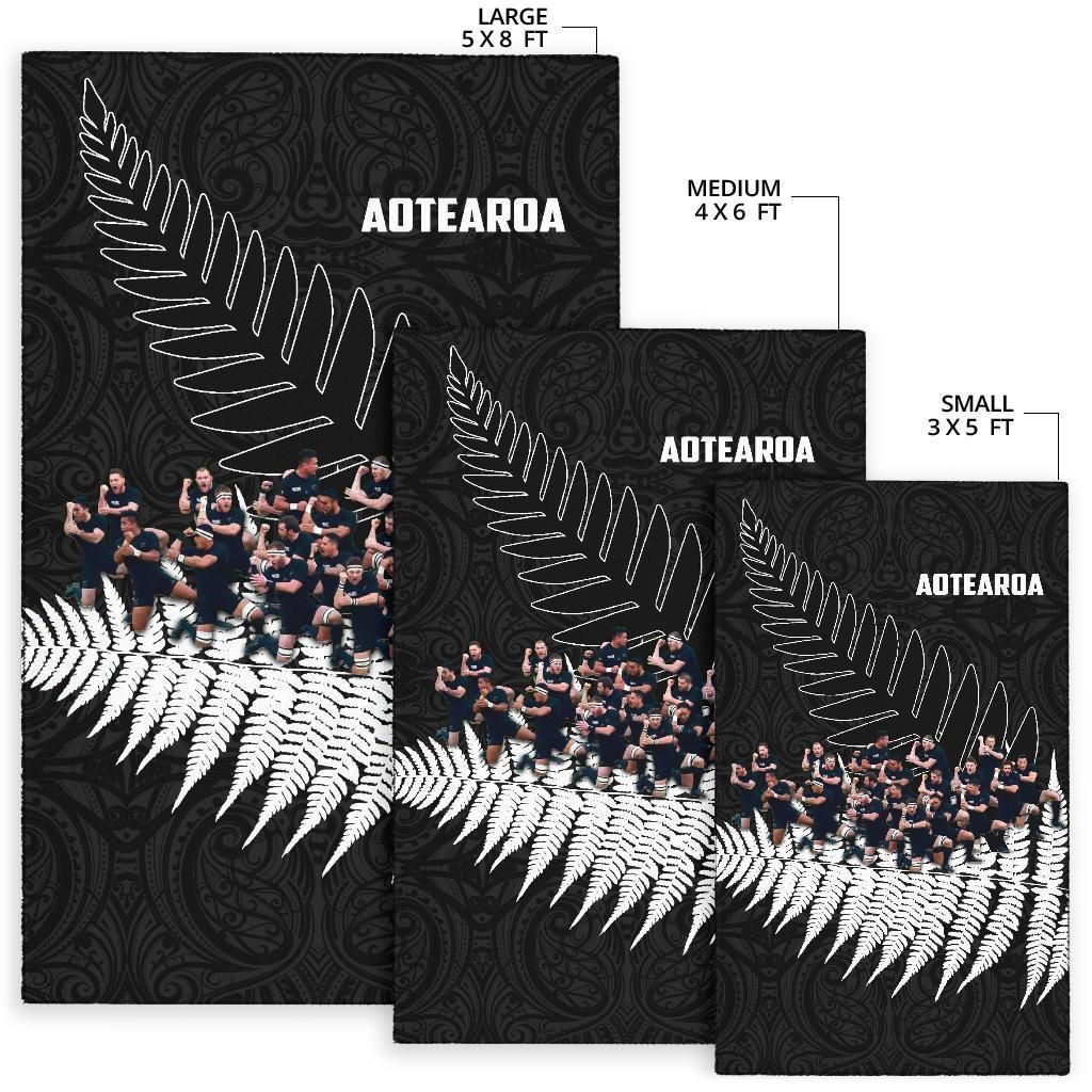 New Zealand Haka Rugby Area Rug - Best Silver Fern Black - Vibe Hoodie Shop