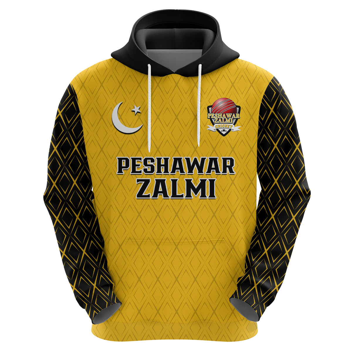 Peshawar Zalmi Cricket Pakistan Yellow Storm 2023 Champions Hoodie - Vibe Hoodie Shop