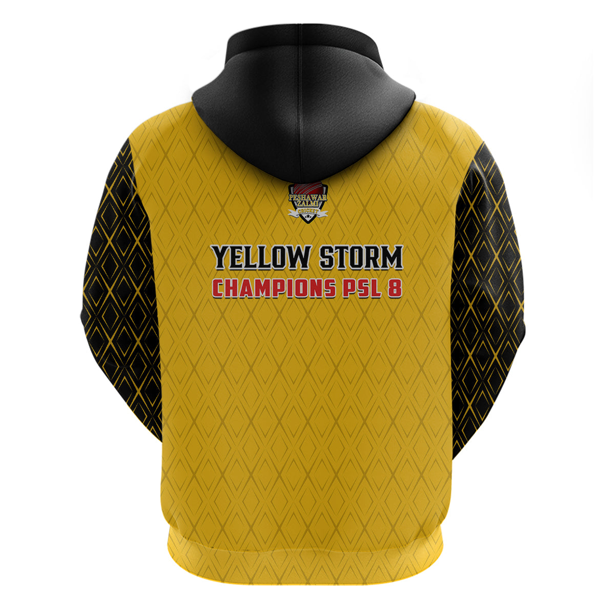 Peshawar Zalmi Cricket Pakistan Yellow Storm 2023 Champions Hoodie - Vibe Hoodie Shop