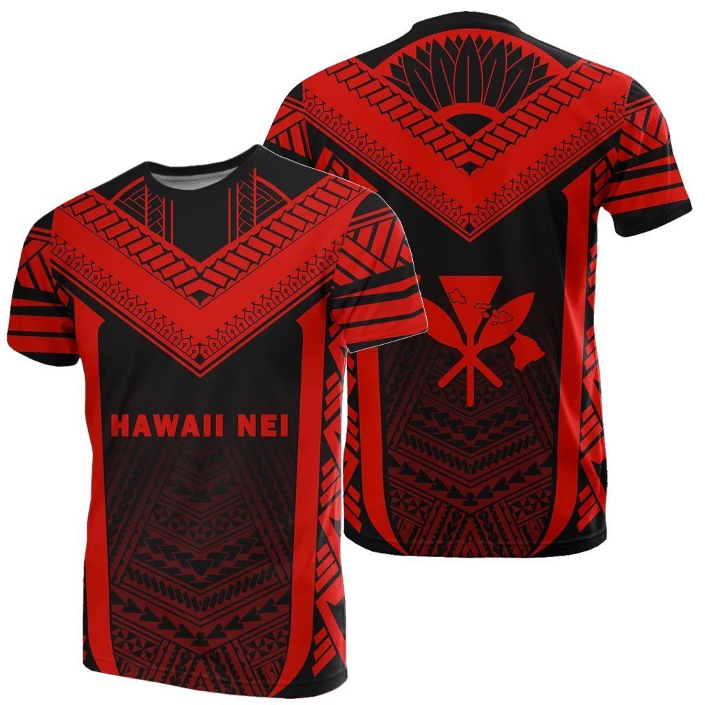 Hawaii Kanaka Polynesian T shirt Active Red - Vibe Hoodie Shop