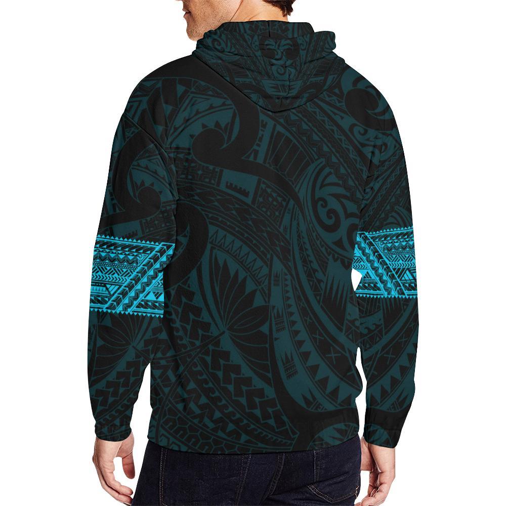 Maori Hoodie, New Zealand Tattoo All Over Print Zip Up Hoodie - Vibe Hoodie Shop