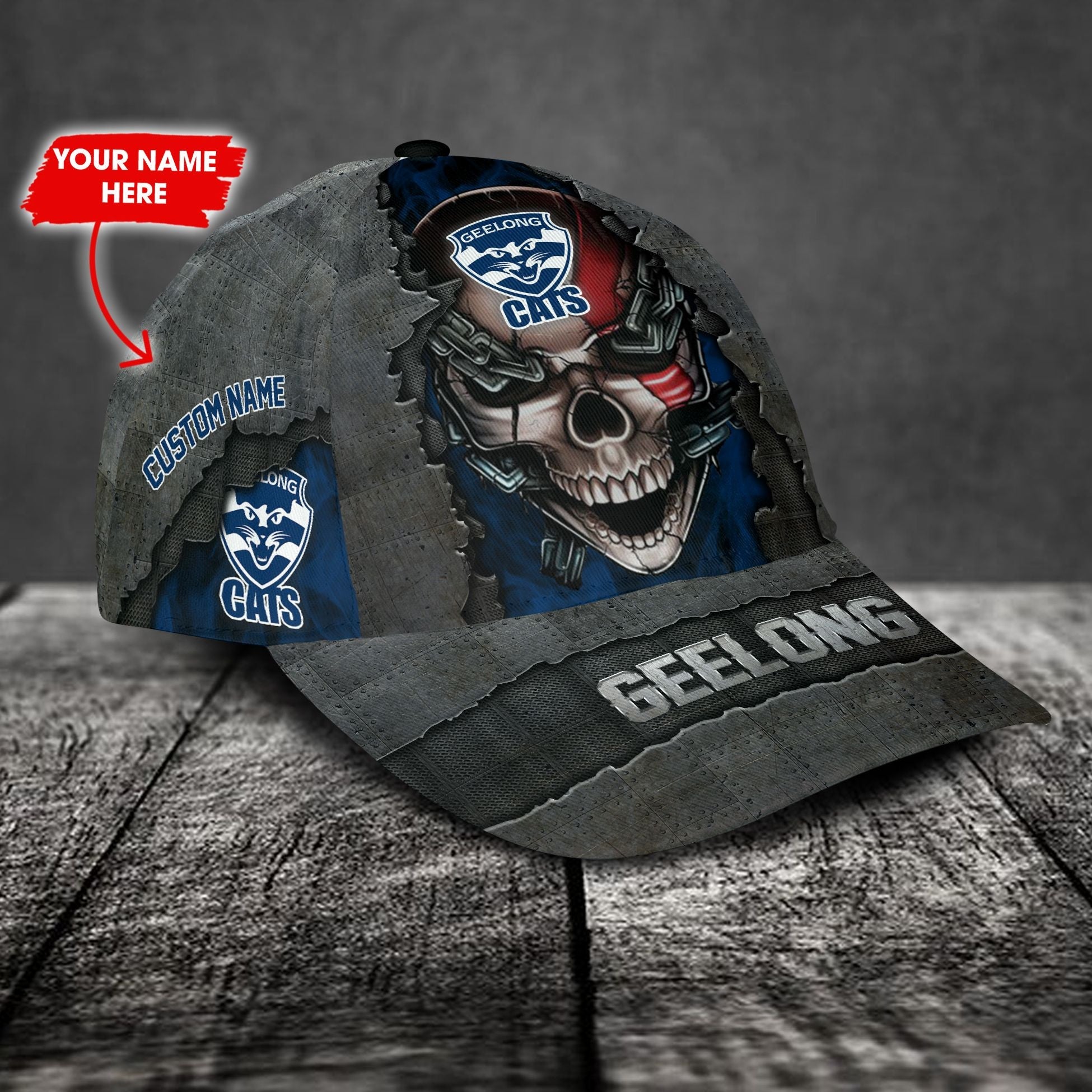 Geelong Football Club 3D Metal Skull Personalized Classic Cap 02 LT10 - Vibe Hoodie Shop