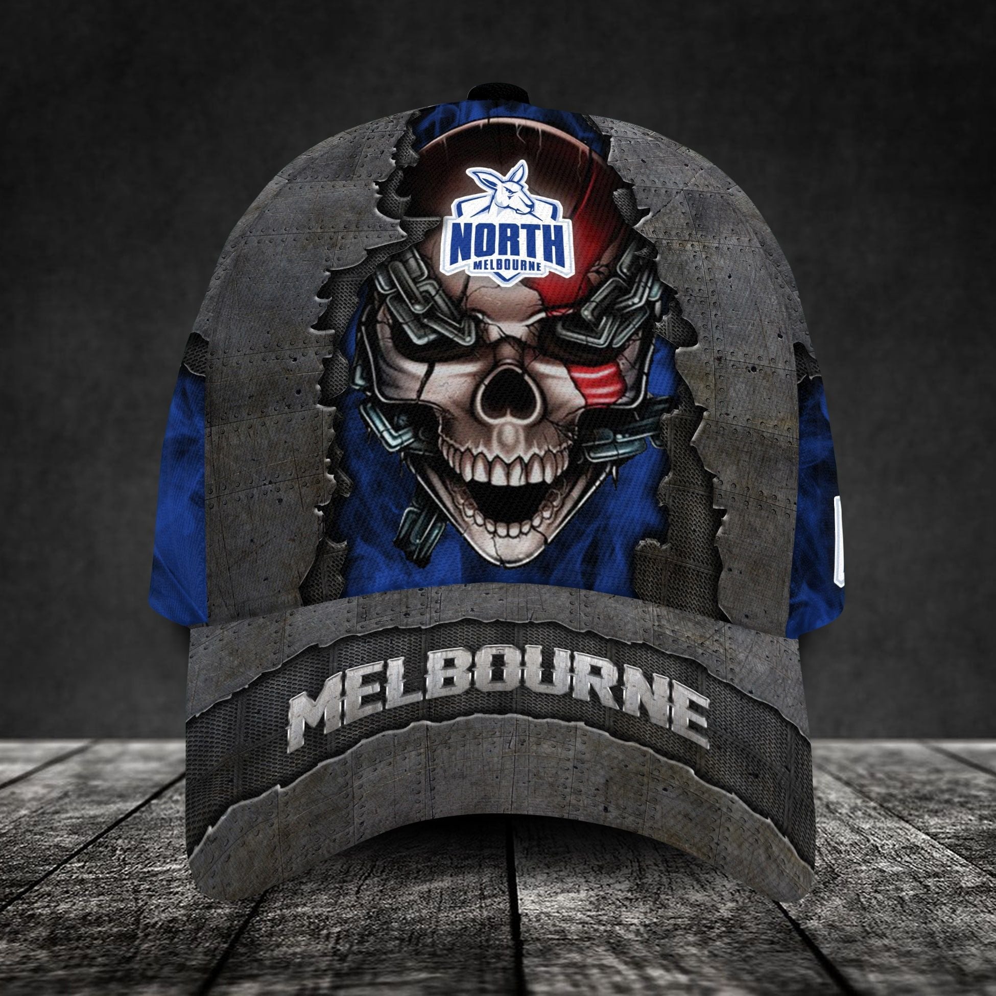 North Melbourne Football Club 3D Metal Skull Personalized Classic Cap 02 LT10 - Vibe Hoodie Shop