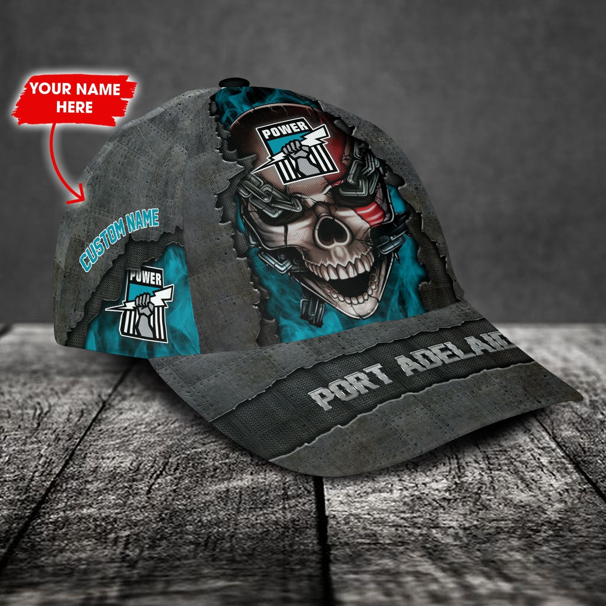 Port Adelaide Football Club 3D Metal Skull Personalized Classic Cap 02 LT10 - Vibe Hoodie Shop