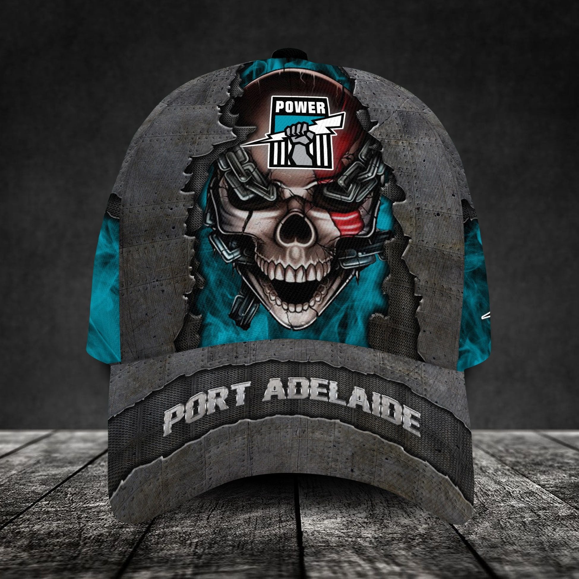 Port Adelaide Football Club 3D Metal Skull Personalized Classic Cap 02 LT10 - Vibe Hoodie Shop