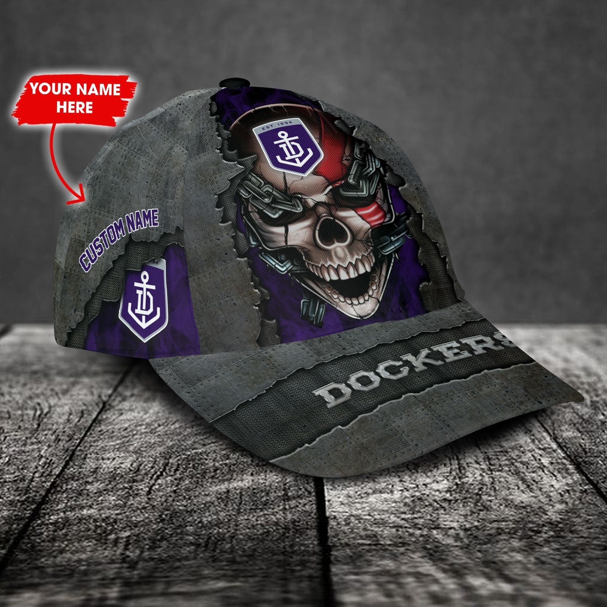 Fremantle Football Club 3D Metal Skull Personalized Classic Cap 02 LT10 - Vibe Hoodie Shop