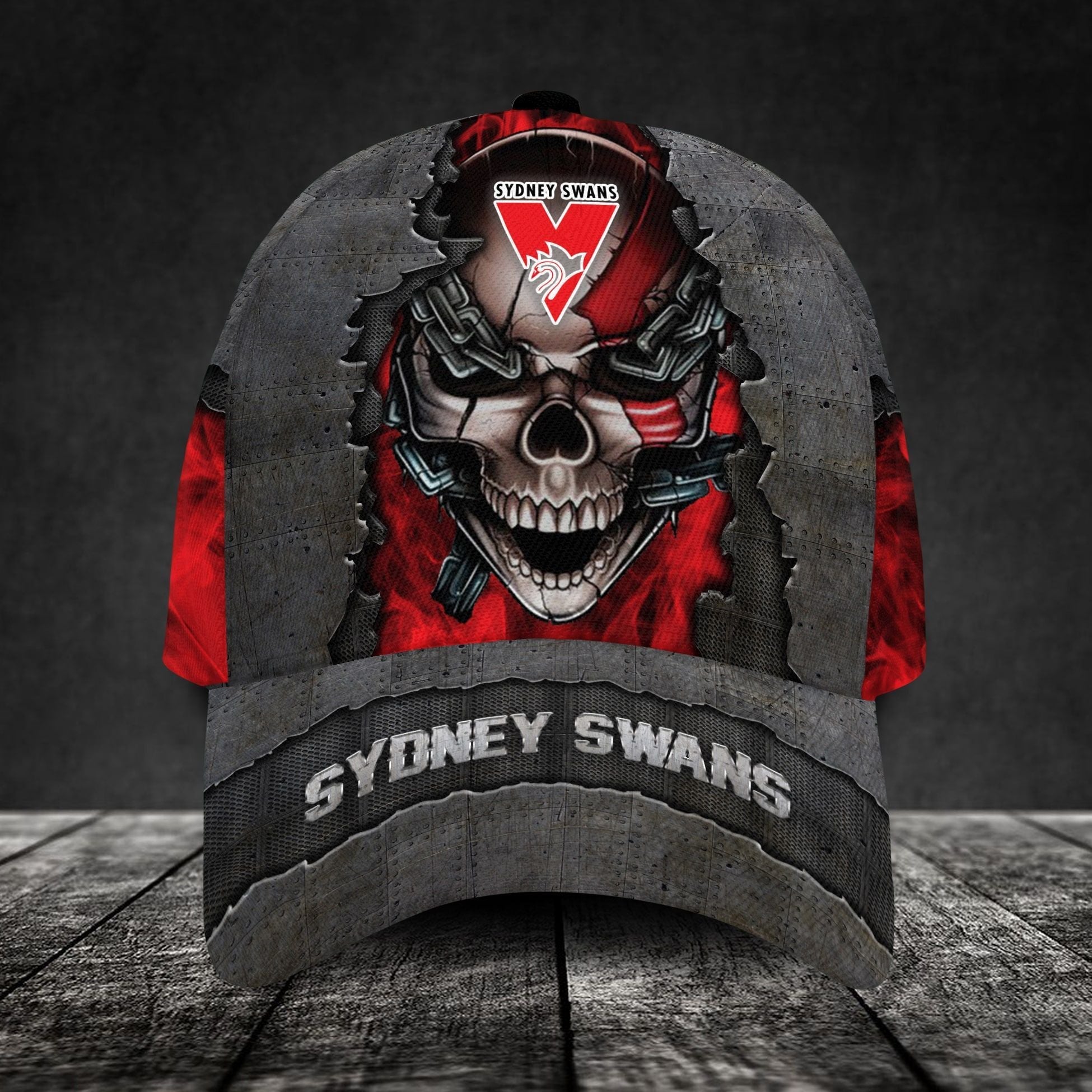 Sydney Swans 3D Metal Skull Personalized Classic Cap 02 LT10 - Vibe Hoodie Shop