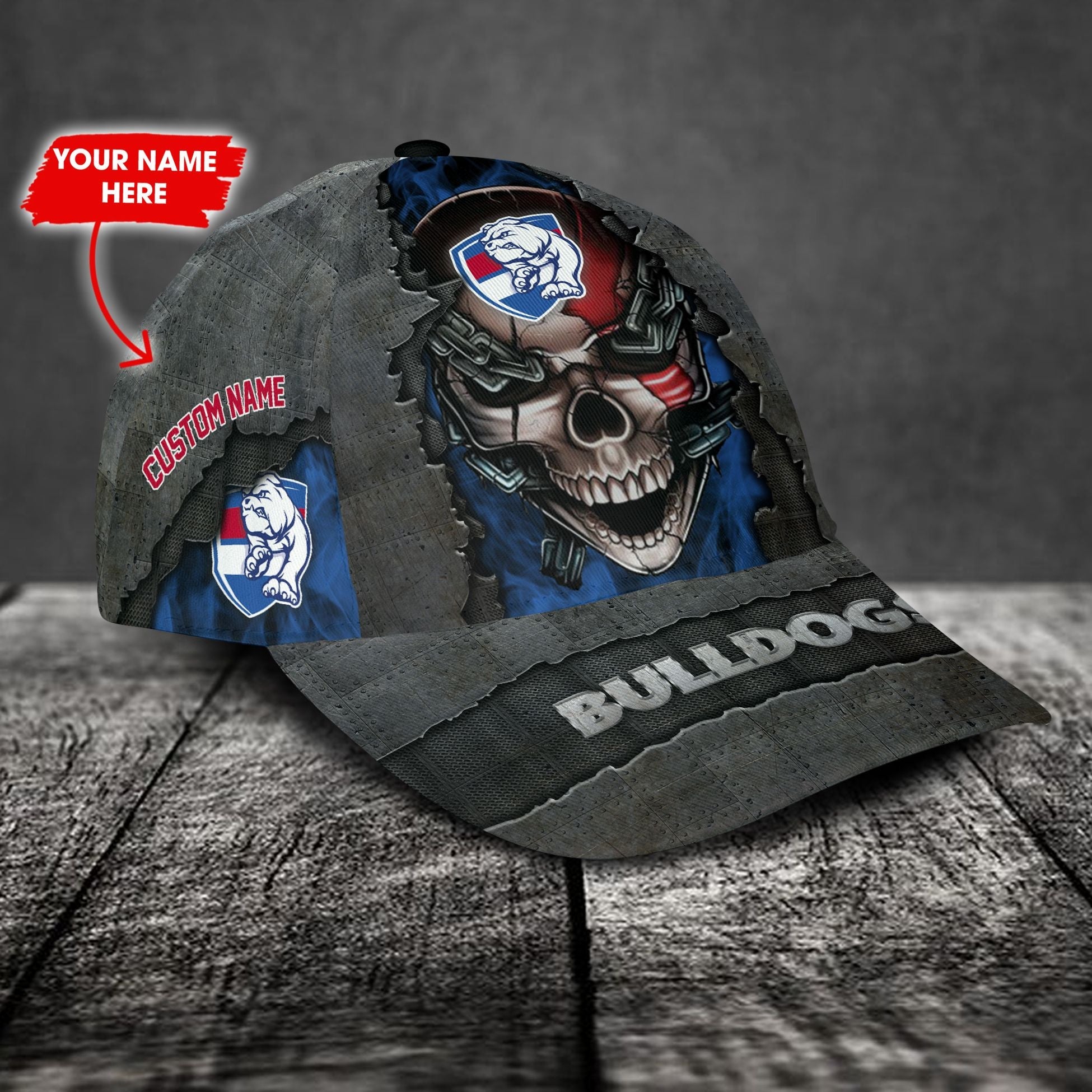 Western Bulldogs Football Club 3D Metal Skull Personalized Classic Cap 02 LT10 - Vibe Hoodie Shop