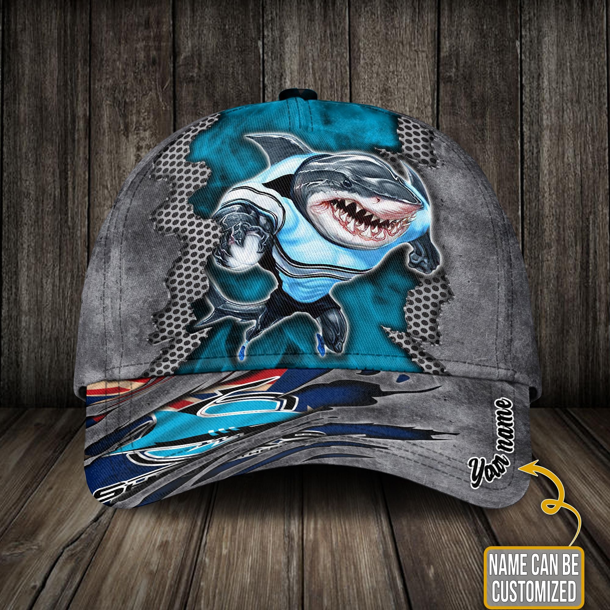 Personalized Nrl Classic Cap Cronulla Sutherland Sharks Classic Cap Mascot LT10 - Vibe Hoodie Shop