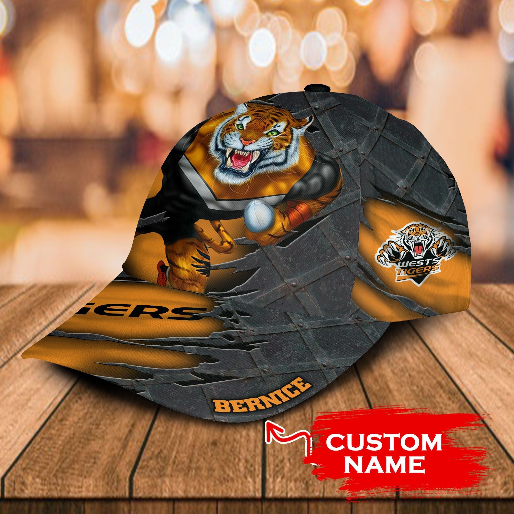 NRL Wests Tigers 3D Mascost Classic Cap Custom name LT10 - Vibe Hoodie Shop