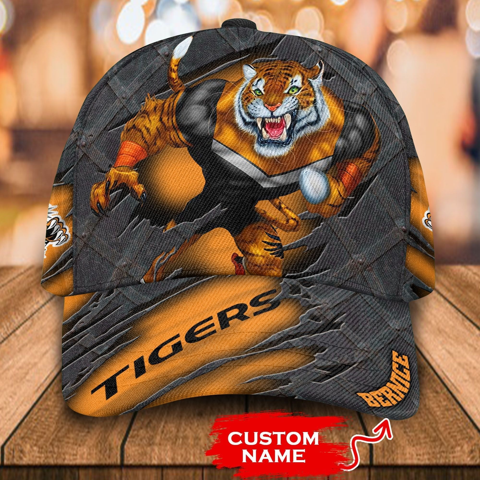 NRL Wests Tigers 3D Mascost Classic Cap Custom name LT10 - Vibe Hoodie Shop