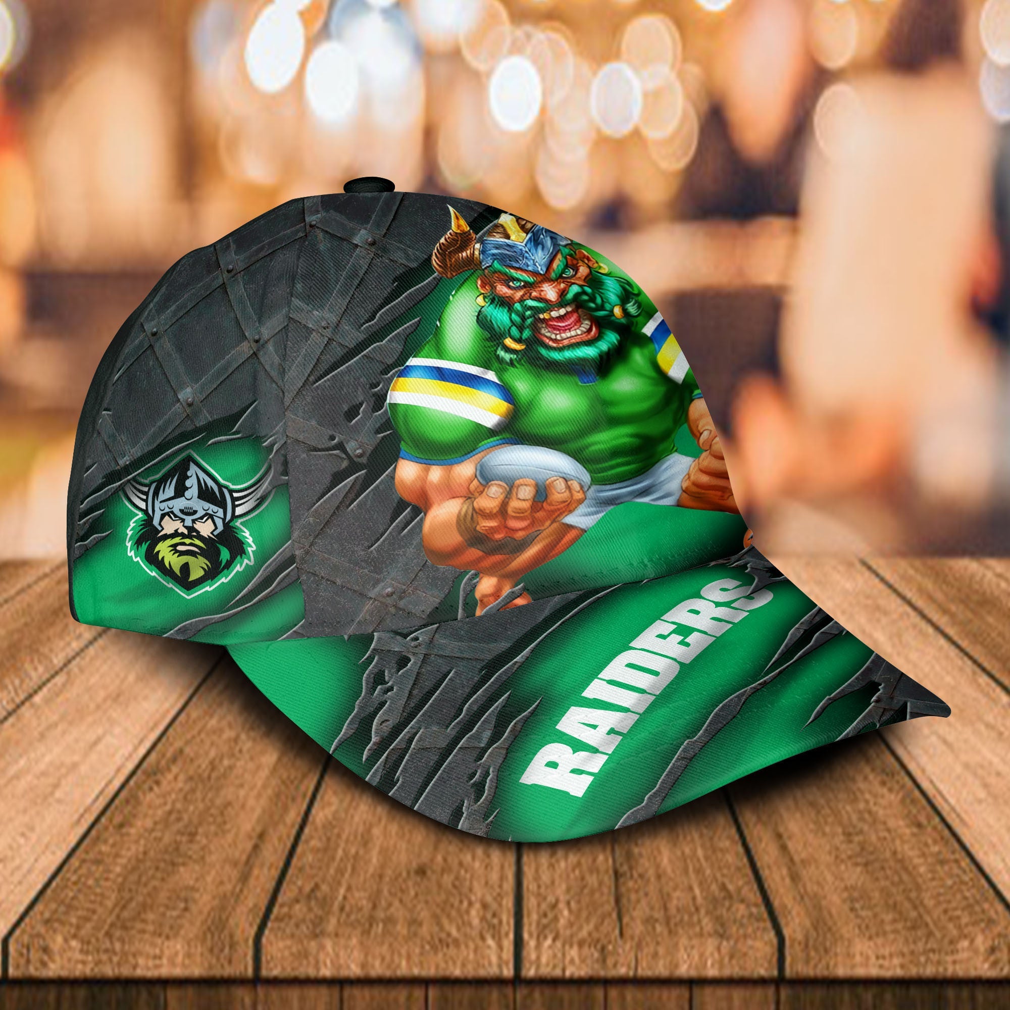 NRL Canberra Raiders 3D Mascost Classic Cap Custom name LT10 - Vibe Hoodie Shop