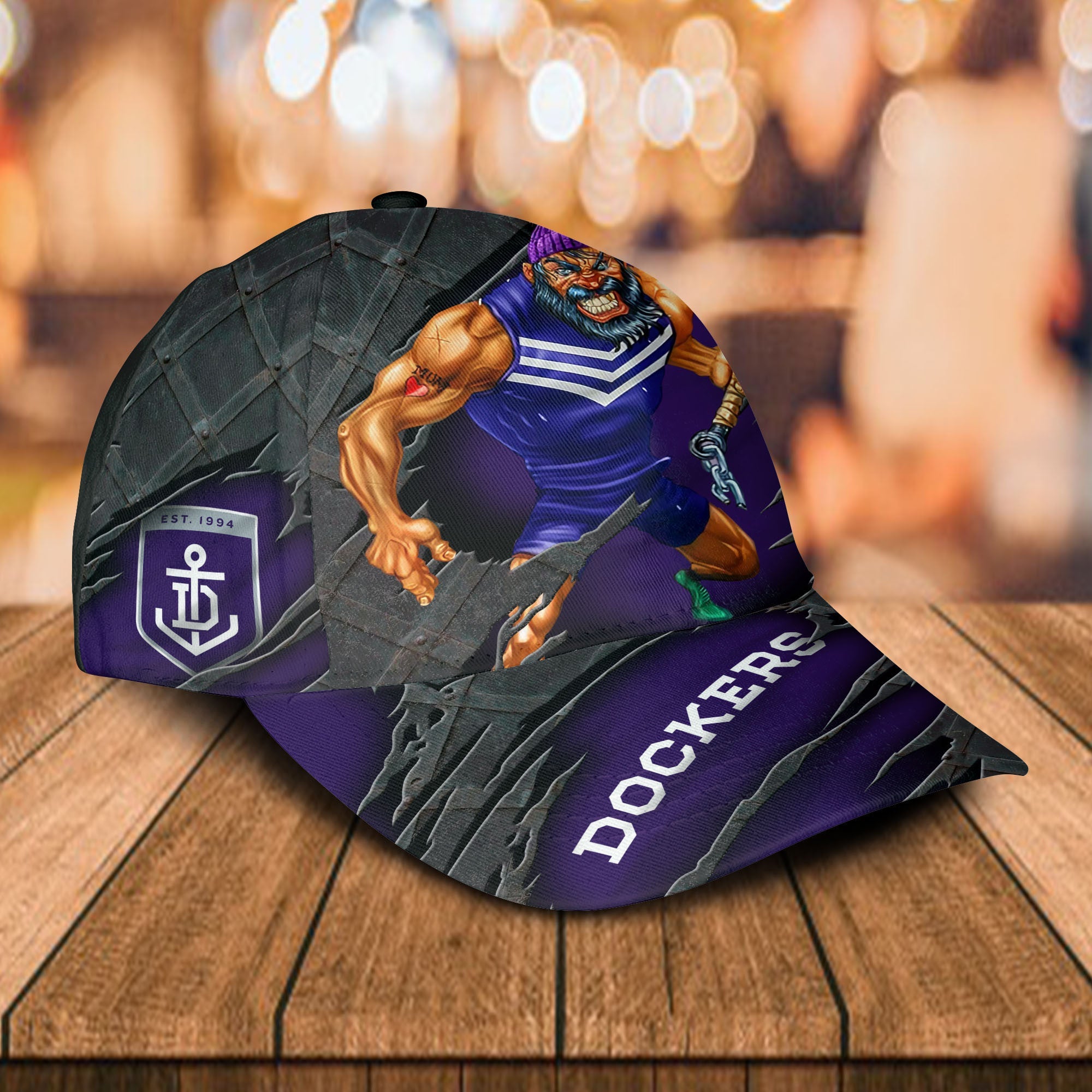 AFL Fremantle Dockers 3D Mascost Classic Cap Custom name LT10 - Vibe Hoodie Shop