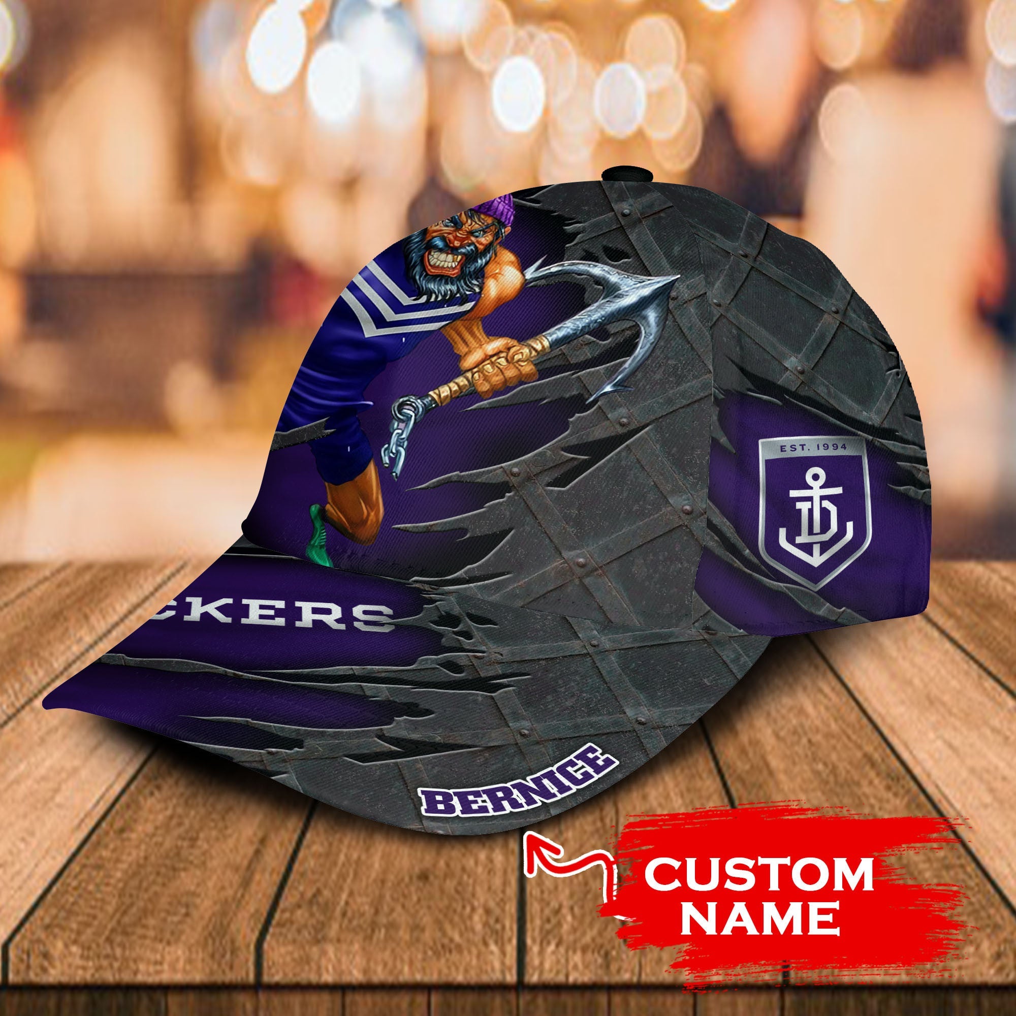 AFL Fremantle Dockers 3D Mascost Classic Cap Custom name LT10 - Vibe Hoodie Shop