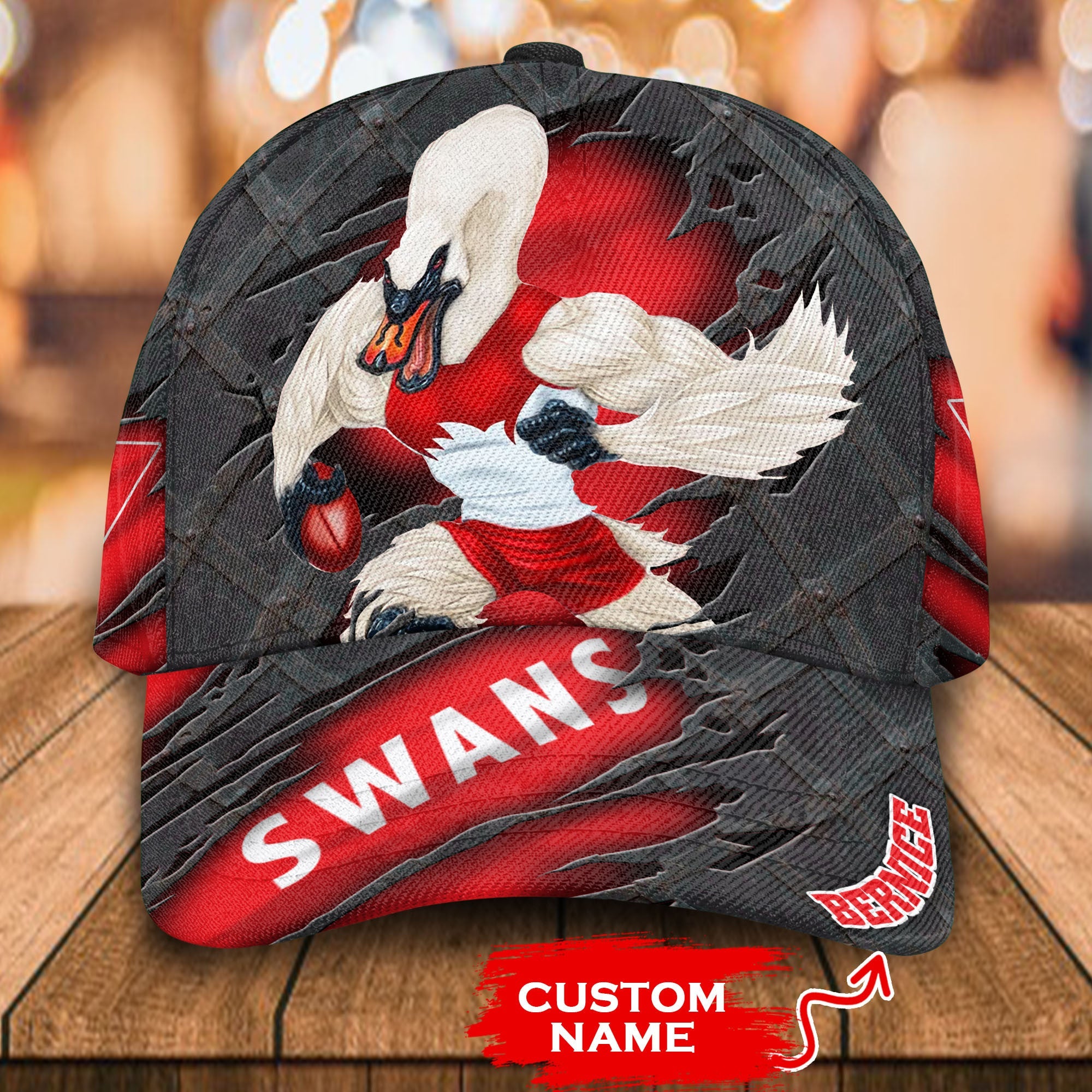 AFL Sydney Swans 3D Mascost Classic Cap Custom name LT10 - Vibe Hoodie Shop